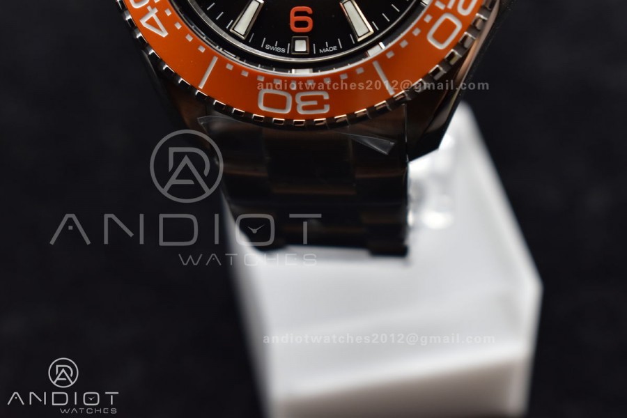 Seamaster 6000M Ultra Deep SS VSF 1:1 Best Edition Brown Dial Orange Bezel on SS Bracelet A8912 Super Clone