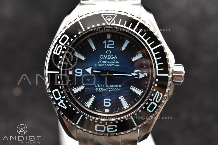 Seamaster 6000M Ultra Deep SS VSF 1:1 Best Edition Summer Blue Dial on SS Bracelet A8912 Super Clone