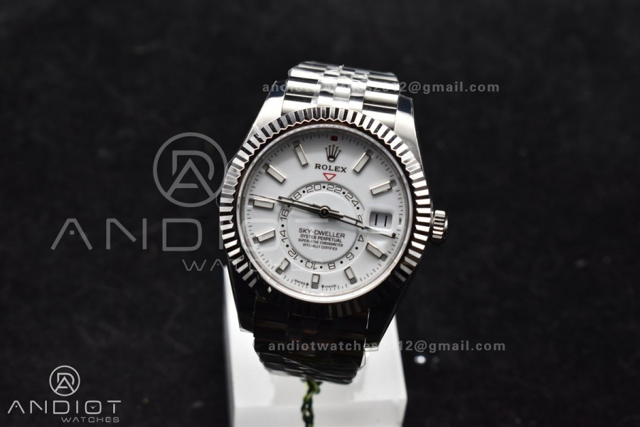 Sky-Dweller 326934 904L SS ZF 1:1 Best Edition White Dial on SS Jubilee Bracelet A2824