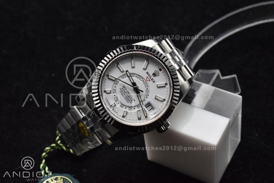 Sky-Dweller 326934 904L SS ZF 1:1 Best Edition White Dial on SS Jubilee Bracelet A2824