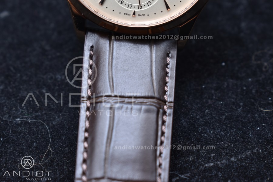Master Ultra Thin Moon RG APSF 1:1 Best Edition White Dial on Brown Leather Strap SA925 Super Clone