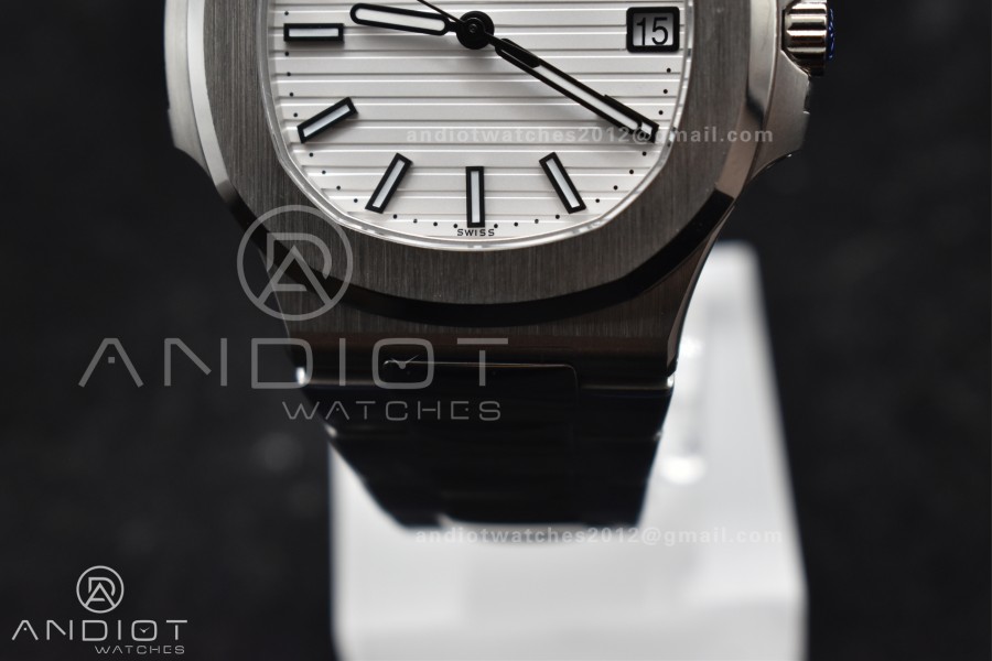 Nautilus 5711/1A 3KF 1:1 Best Edition White Textured Dial On SS Bracelet A324 Super Clone V2