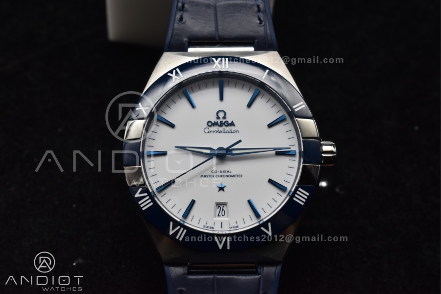 Constellation Blue Ceramic SS VSF 1:1 Best Edition White Dial on Blue Gummy Strap A8900 Super Clone