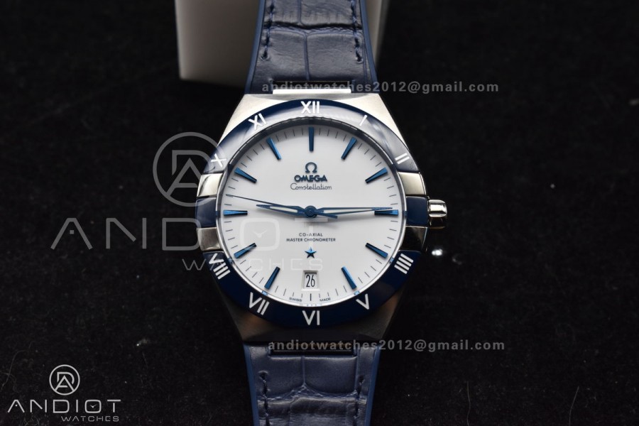 Constellation Blue Ceramic SS VSF 1:1 Best Edition White Dial on Blue Gummy Strap A8900 Super Clone