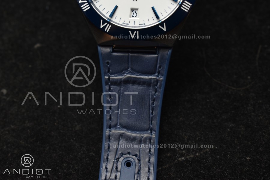 Constellation Blue Ceramic SS VSF 1:1 Best Edition White Dial on Blue Gummy Strap A8900 Super Clone