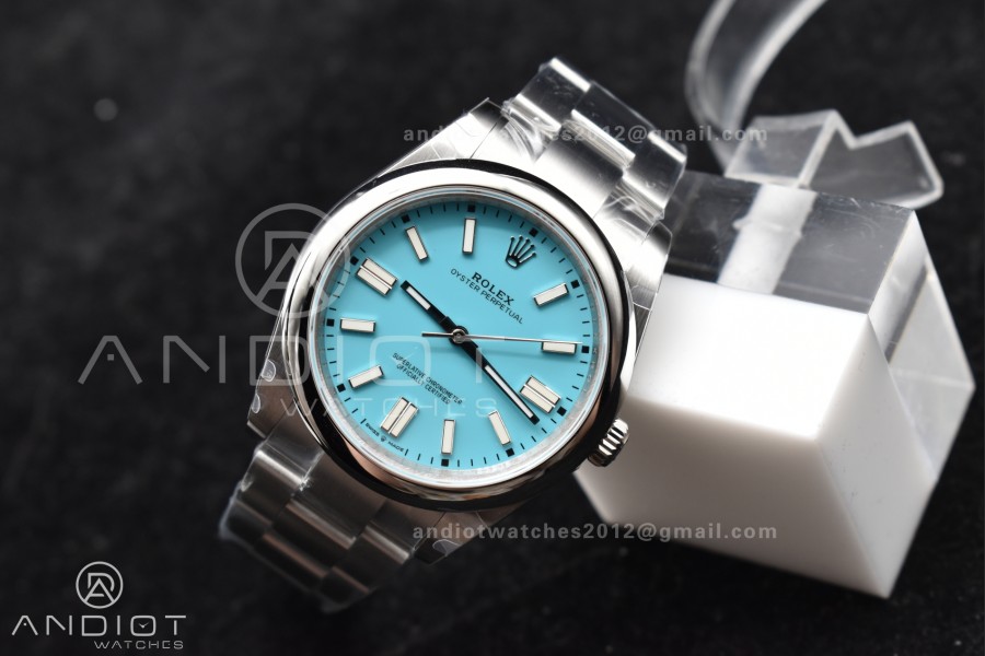 Oyster Perpetual 124300 41mm DIWF 1:1 Best Edition 904L Steel Tiffany Blue Dial A3230