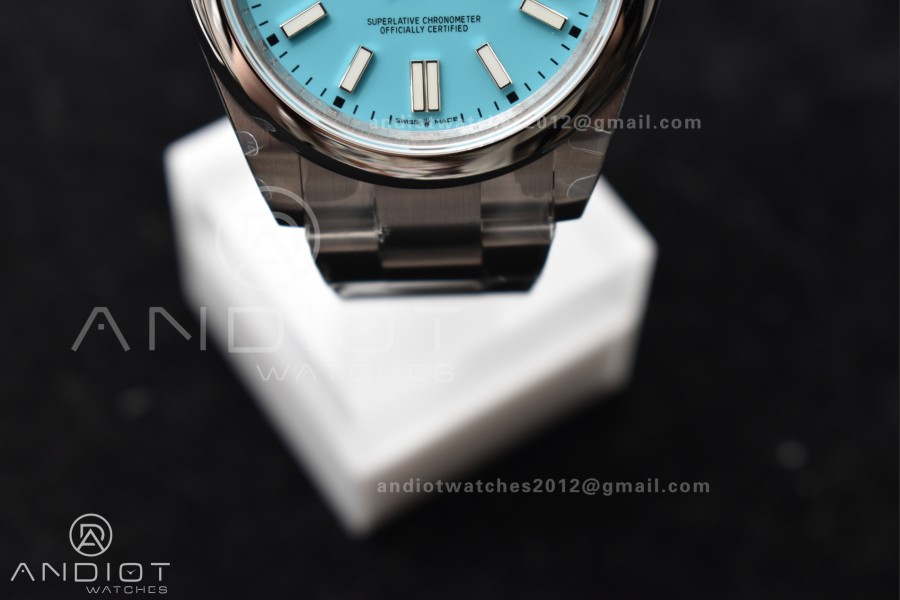 Oyster Perpetual 124300 41mm DIWF 1:1 Best Edition 904L Steel Tiffany Blue Dial A3230