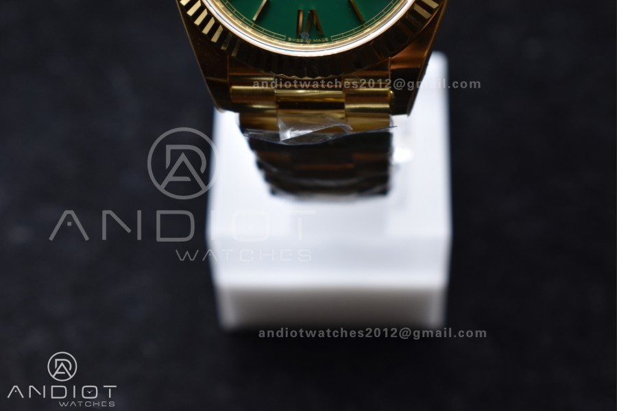 Day Date 40 YG 228238 ARF 1:1 Best Edition Green Roman Dial on President Bracelet VR3255 (Gain Weight)
