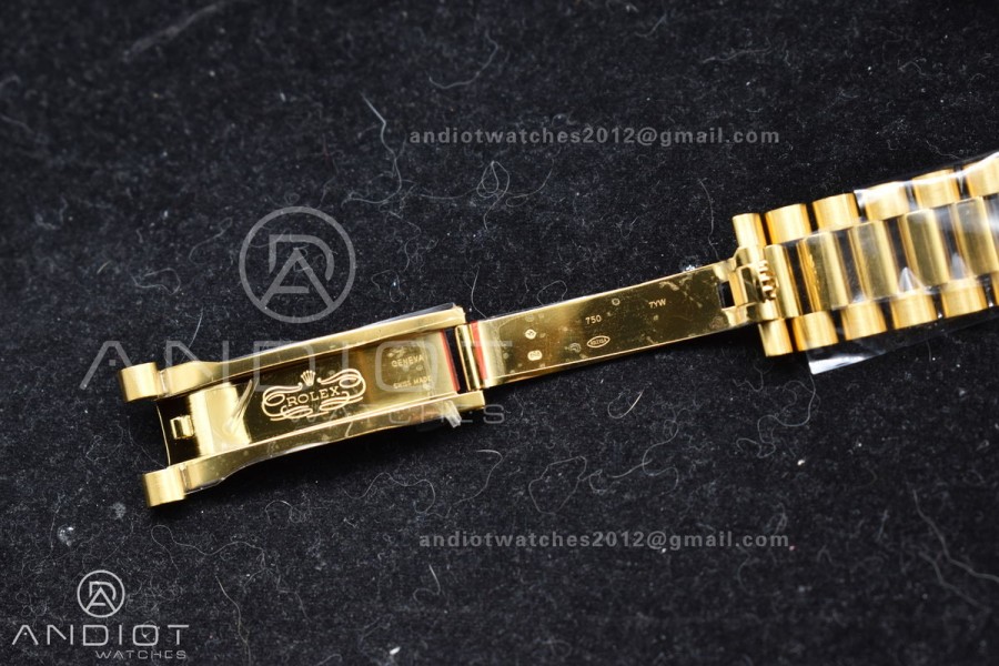 Day Date 40 YG 228238 ARF 1:1 Best Edition Gold Stick Dial On President Bracelet VR3255 (Gain Weight)