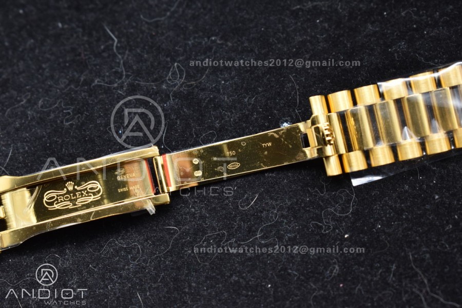 Day Date 40 YG 228238 ARF 1:1 Best Edition Gold Stick Dial On President Bracelet VR3255 (Gain Weight)