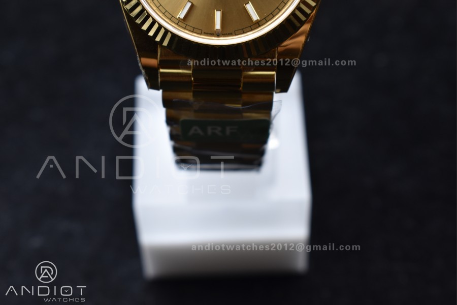 Day Date 40 YG 228238 ARF 1:1 Best Edition Gold Stick Dial On President Bracelet VR3255 (Gain Weight)