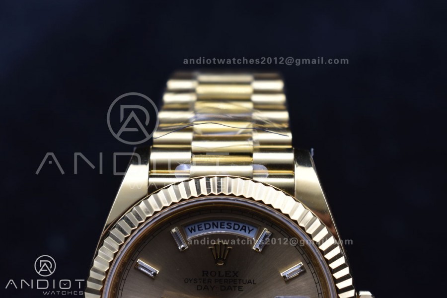 Day Date 40 YG 228238 ARF 1:1 Best Edition Gold Crystal Dial On President Bracelet VR3255 (Gain Weight)