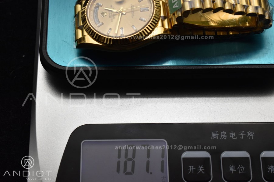 Day Date 40 YG 228238 ARF 1:1 Best Edition Gold Crystal Dial On President Bracelet VR3255 (Gain Weight)