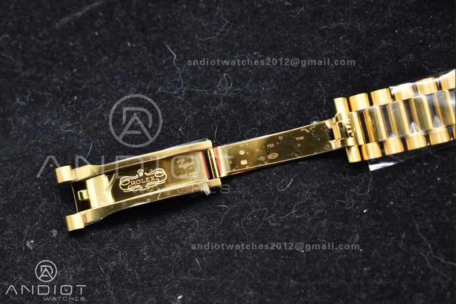 Day Date 40 YG 228238 ARF 1:1 Best Edition Black Stick Dial On President Bracelet VR3255 (Gain Weight)