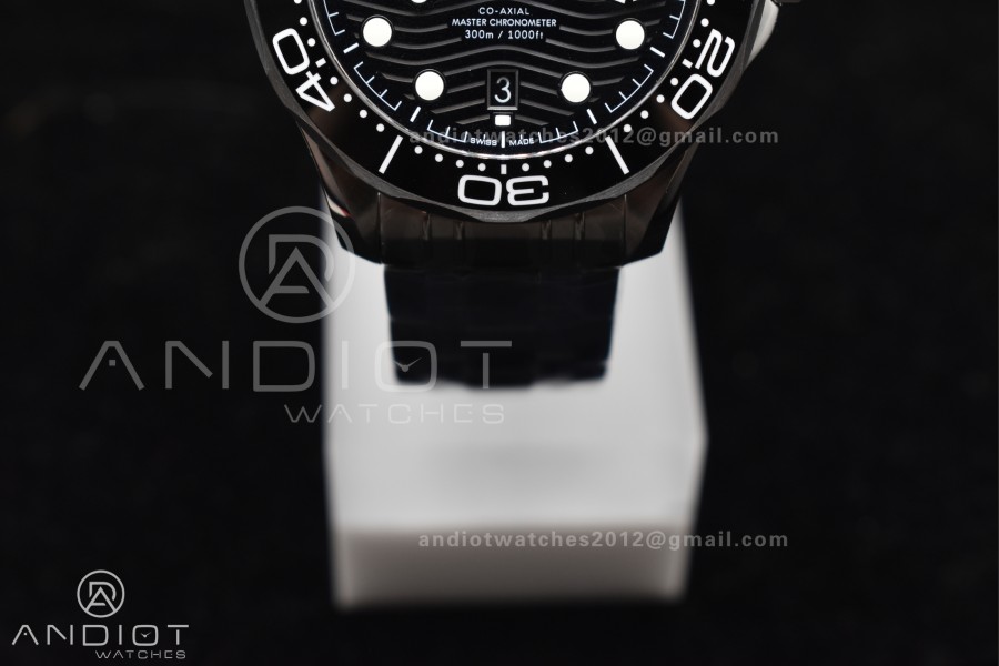Seamaster Diver 300M VSF 1:1 Best Edition Black Ceramic Black Dial on SS Bracelet A8800