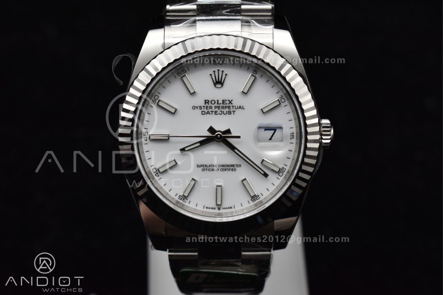 DateJust 41 126334 C+F 1:1 Best Edition 904L Steel White Dial on SS Oyster Bracelet VR3235