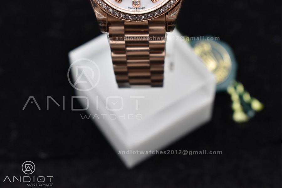 DateJust 31 Ladies 278275 GSF 316L Steel MOP Diamond Dial On Full RG Case and President Sytle Bracelet