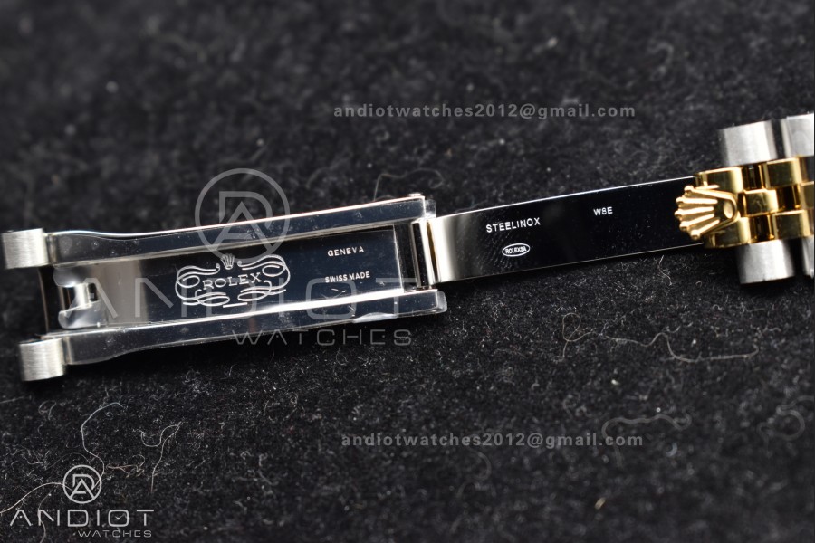 DateJust 31 Ladies 278273 GSF 316L Steel Gold Dial Stick Markers On YG President Bracelet