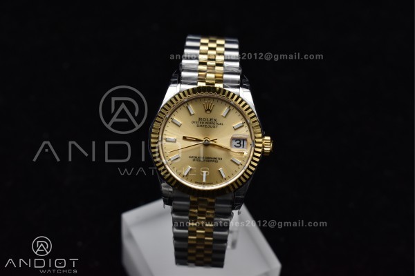 DateJust 31 Ladies 278273 GSF 316L Steel Gold Dial...