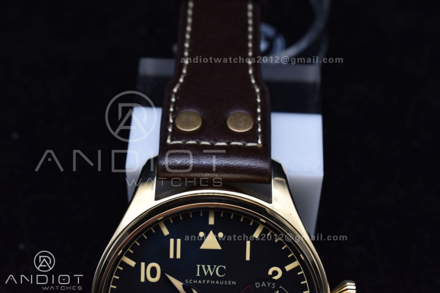 Big Pilot IW501005 Real Bronze ZF 1:1 Best Edition Black Dial on Brown Leather Strap A52000