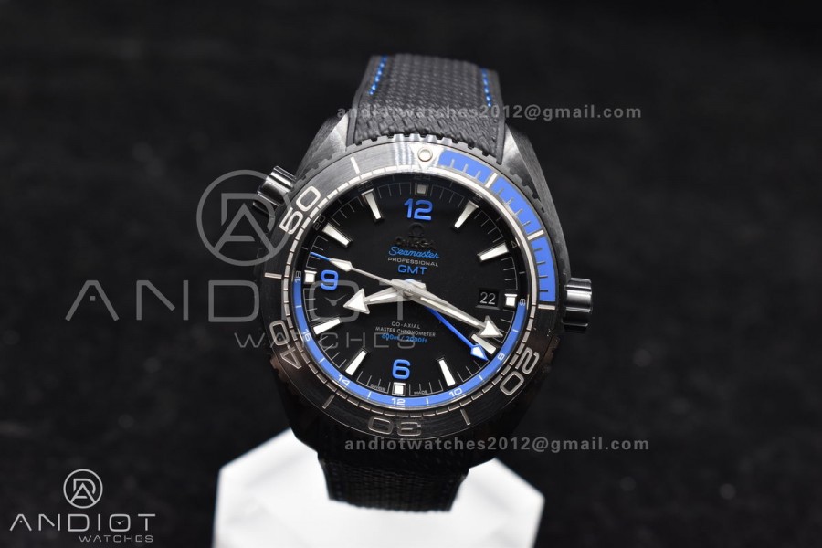 Planet Ocean 45.5mm Deep Black Blue Real Ceramic VSF 1:1 Best Edition on Black Nylon Strap A8906 Super Clone