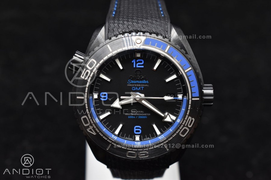 Planet Ocean 45.5mm Deep Black Blue Real Ceramic VSF 1:1 Best Edition on Black Nylon Strap A8906 Super Clone