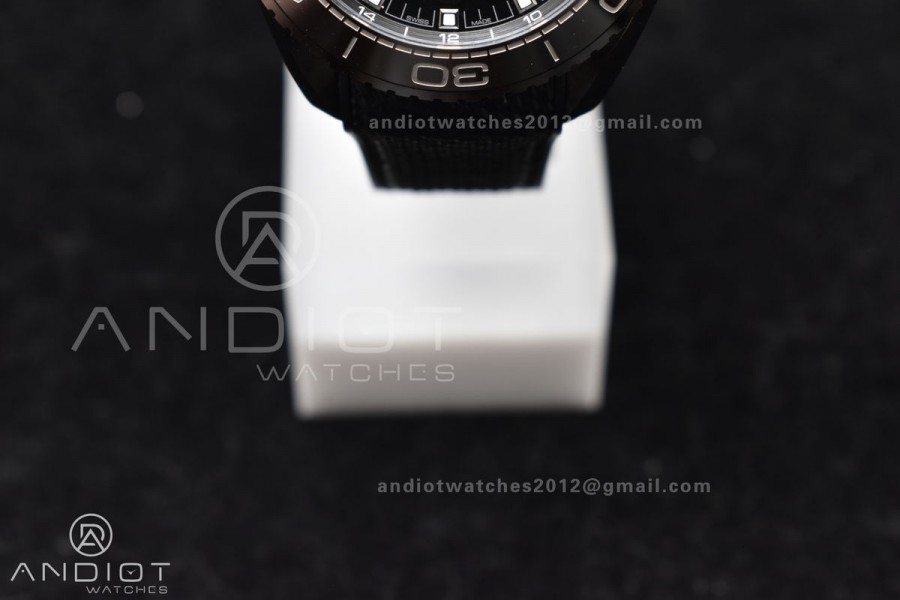 Planet Ocean 45.5mm Deep Black Real Ceramic VSF 1:1 Best Edition on Black Nylon Strap A8906 Super Clone