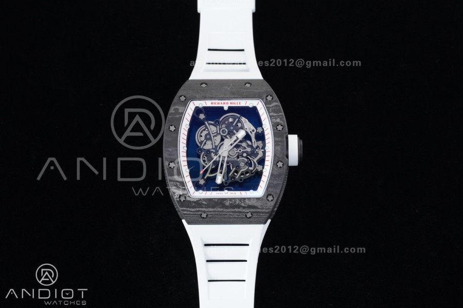 RM055 NTPT APSF 1:1 Best Edition White Bezel Red Crown on Rubber Strap RMUL2 Super Clone