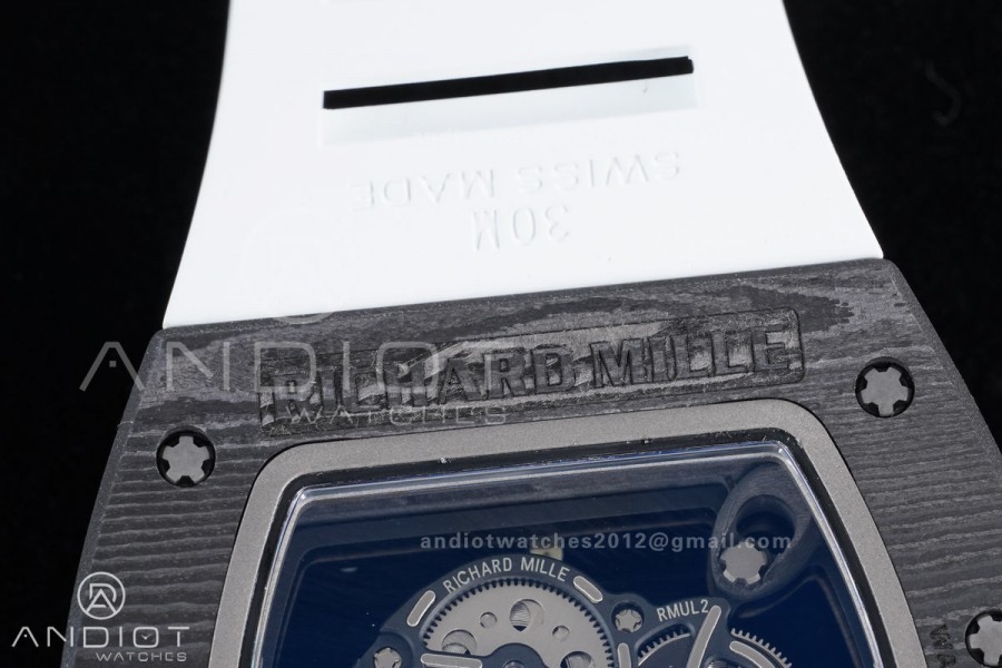 RM055 NTPT/Ti APSF 1:1 Best Edition White Inner Bezel White Crown on Rubber Strap RMUL2 Super Clone