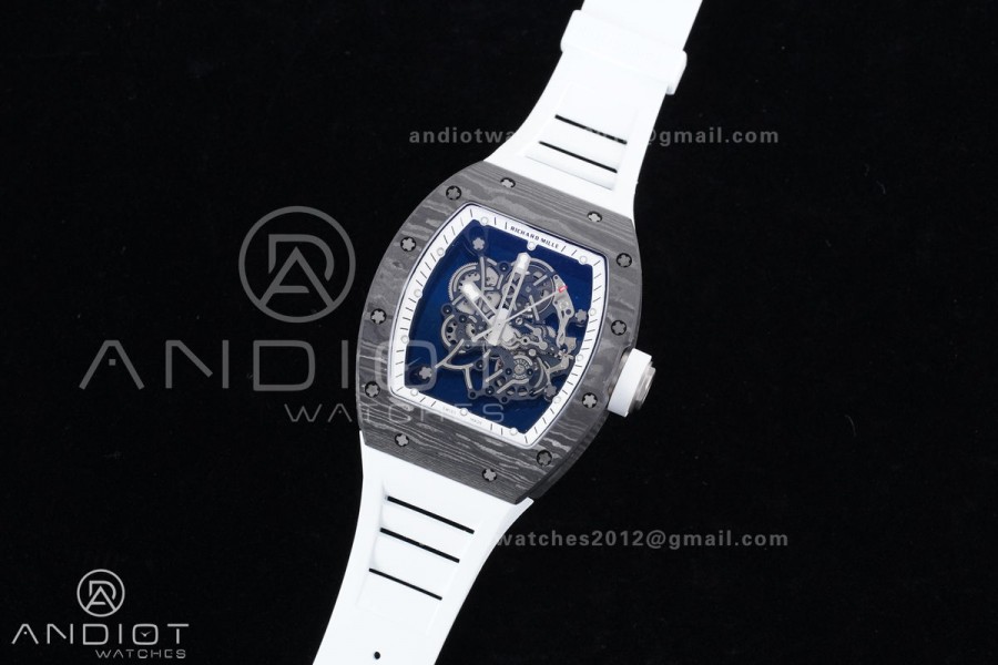 RM055 NTPT/Ti APSF 1:1 Best Edition White Inner Bezel White Crown on Rubber Strap RMUL2 Super Clone