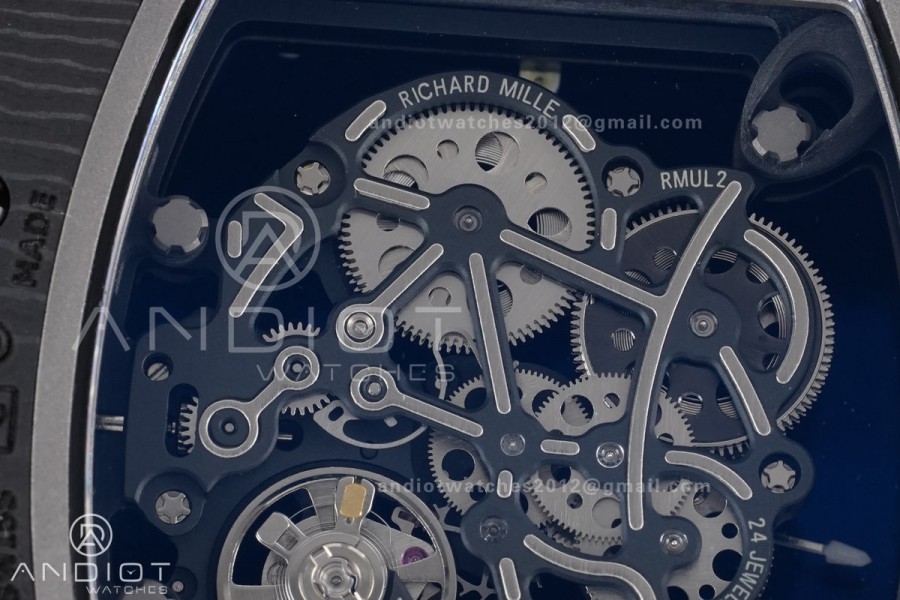 RM055 NTPT/Ti APSF 1:1 Best Edition White Inner Bezel White Crown on Rubber Strap RMUL2 Super Clone