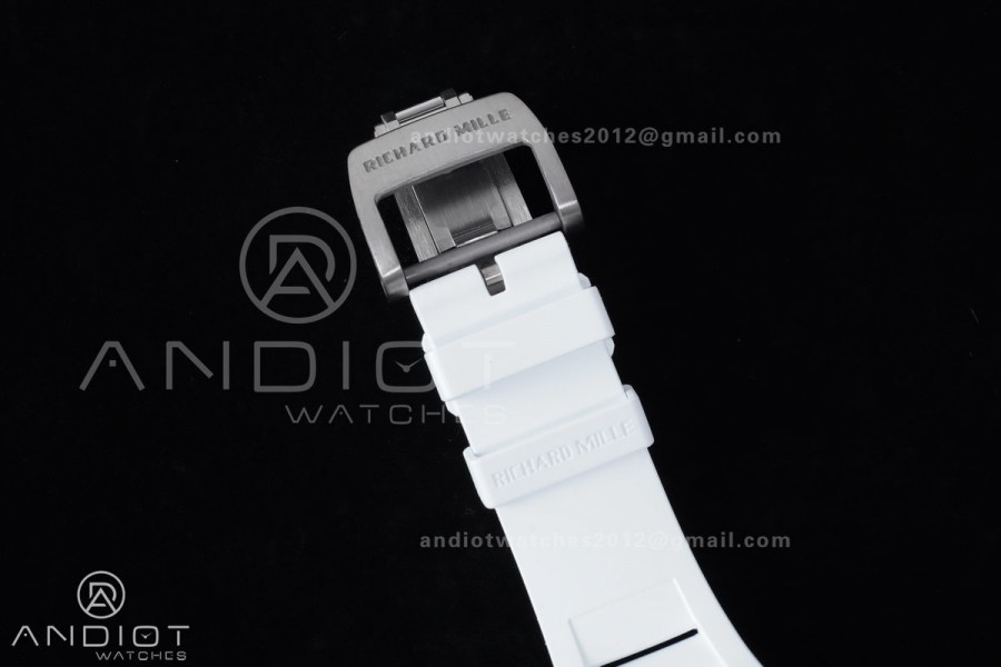 RM055 White Ceramic APSF 1:1 Best Edition on White Rubber Strap RMUL2 Super Clone