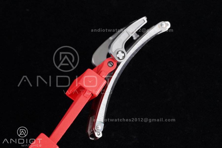 RM055 NTPT/Ti APSF 1:1 Best Edition Black Inner Bezel Red Crown On Red Rubber Strap RMUL2 Super Clone