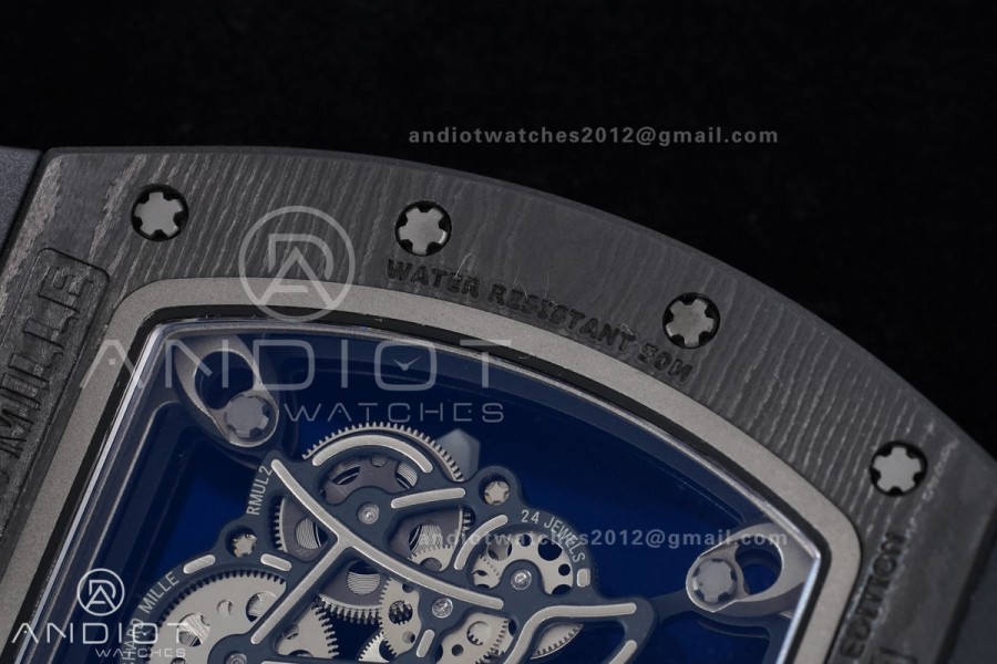 RM055 NTPT/Ti APSF 1:1 Best Edition Black Inner Bezel Red Crown on Black Rubber Strap RMUL2 Super Clone