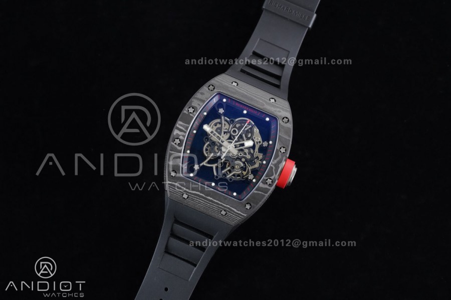 RM055 NTPT/Ti APSF 1:1 Best Edition Black Inner Bezel Red Crown on Black Rubber Strap RMUL2 Super Clone