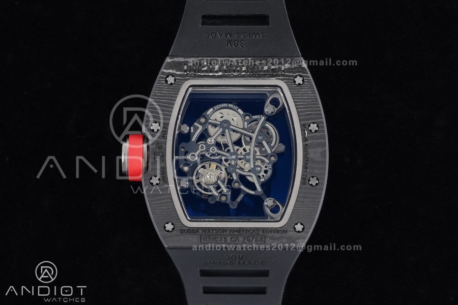 RM055 NTPT/Ti APSF 1:1 Best Edition Black Inner Bezel Red Crown on Black Rubber Strap RMUL2 Super Clone