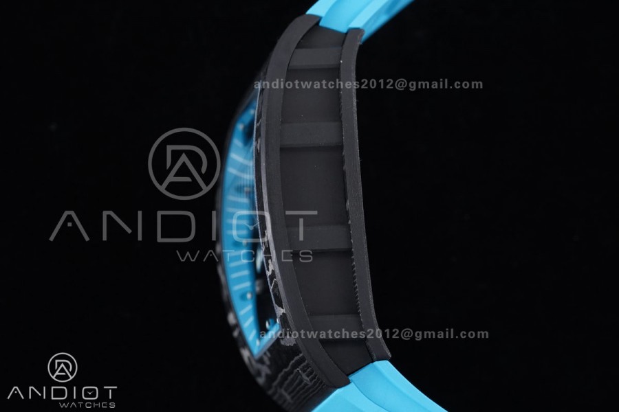 RM055 NTPT APSF 1:1 Best Edition Blue Inner Bezel Blue Crown On Blue Rubber Strap RMUL2 Super Clone