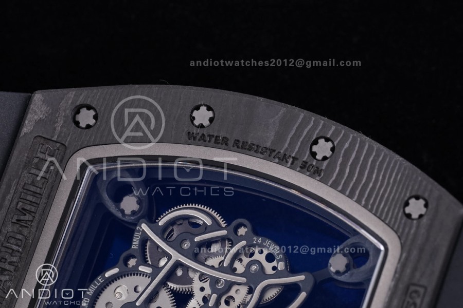 RM055 NTPT/Ti APSF 1:1 Best Edition White Inner Bezel Black Crown on Rubber Strap RMUL2 Super Clone
