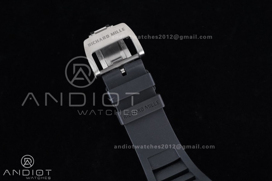 RM055 NTPT/Ti APSF 1:1 Best Edition White Inner Bezel Black Crown on Rubber Strap RMUL2 Super Clone