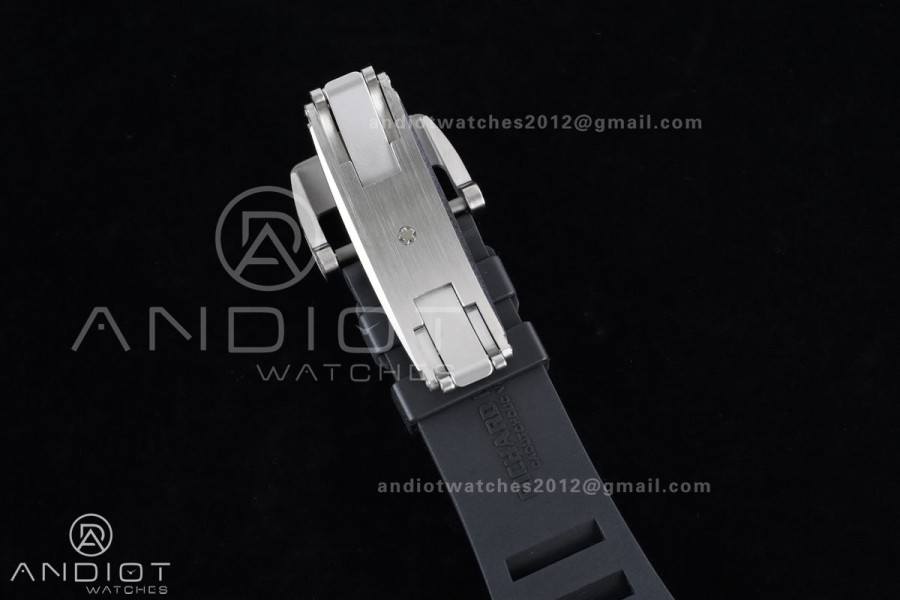 RM055 NTPT/Ti APSF 1:1 Best Edition White Inner Bezel Black Crown on Rubber Strap RMUL2 Super Clone