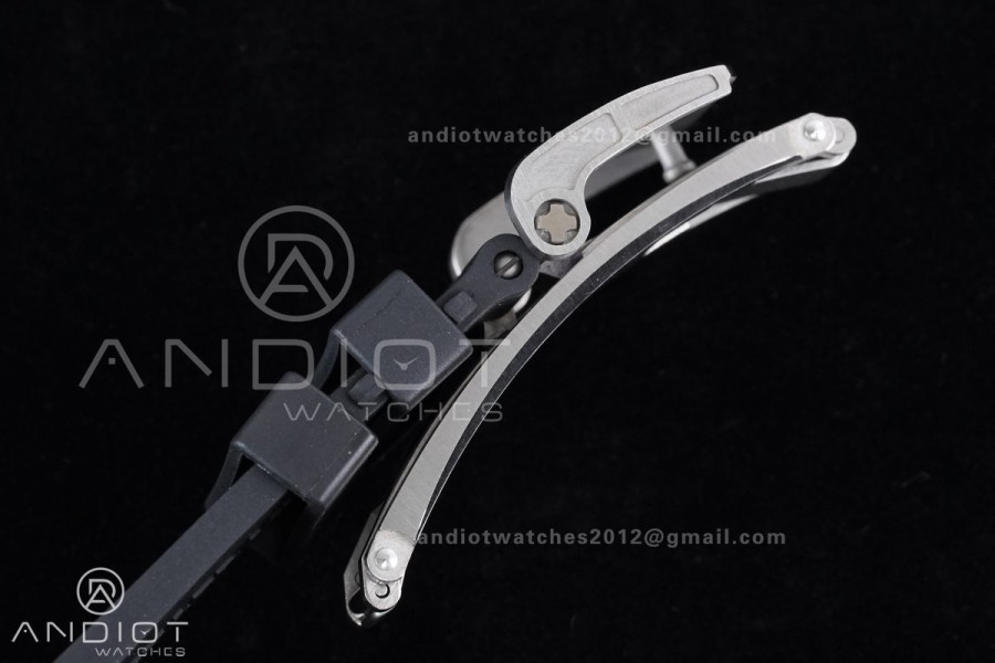 RM055 NTPT/Ti APSF 1:1 Best Edition White Inner Bezel Black Crown on Rubber Strap RMUL2 Super Clone