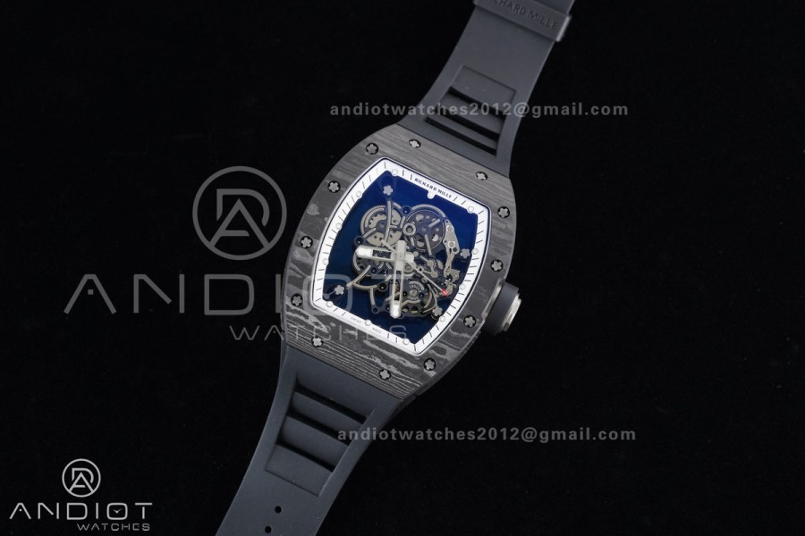 RM055 NTPT/Ti APSF 1:1 Best Edition White Inner Bezel Black Crown on Rubber Strap RMUL2 Super Clone