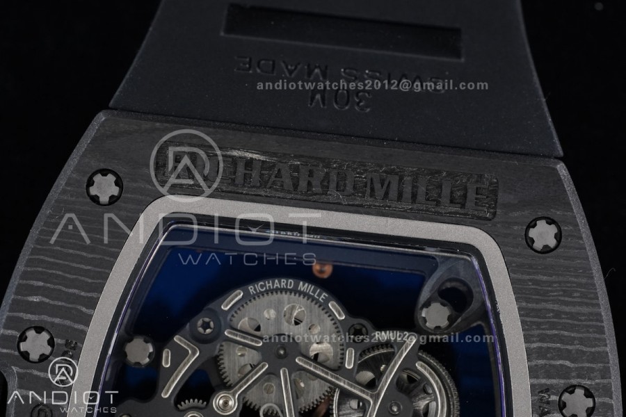 RM055 NTPT APSF 1:1 Best Edition RG Inner Bezel Black Crown On Black Rubber Strap RMUL2 Super Clone