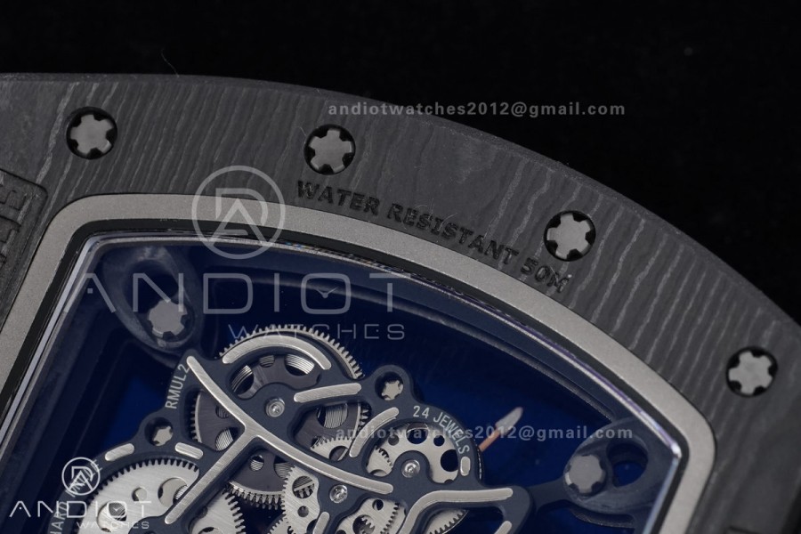RM055 NTPT APSF 1:1 Best Edition RG Inner Bezel Black Crown On Black Rubber Strap RMUL2 Super Clone