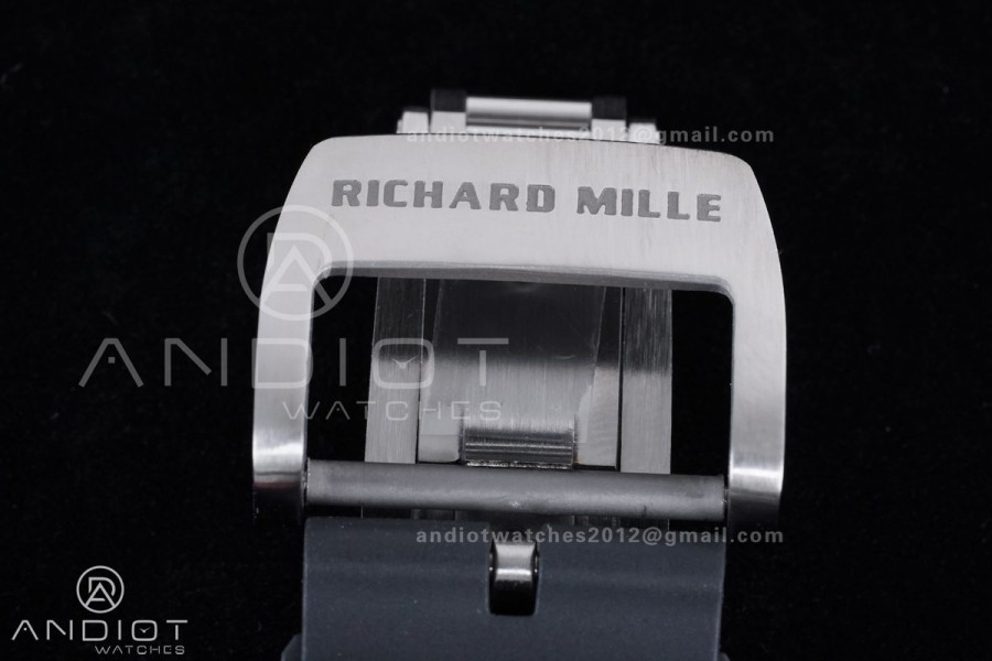 RM055 NTPT APSF 1:1 Best Edition RG Inner Bezel Black Crown On Black Rubber Strap RMUL2 Super Clone