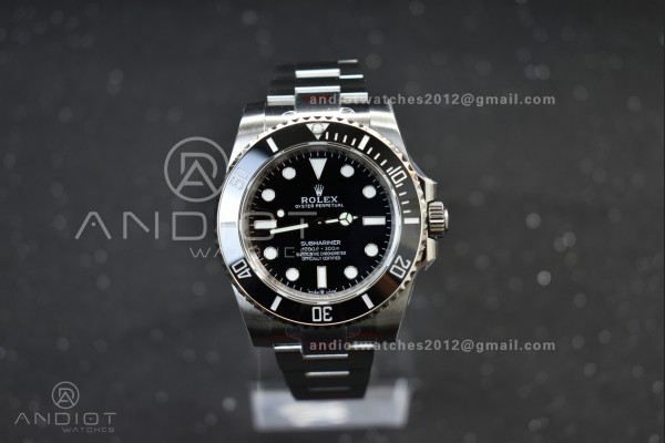 Submariner 41mm 124060 No Date EWF Black Dial on SS Bracelet A3230