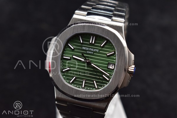 Nautilus 5711/1A 3KF 1:1 Best Edition Green Textured Dial On SS Bracelet A324 Super Clone V2