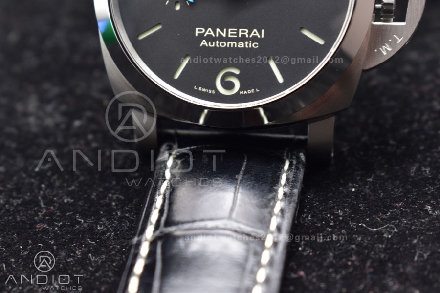 PAM1312  VSF 1:1 Best Edition Black Dial on Black Leather Strap P.9010 