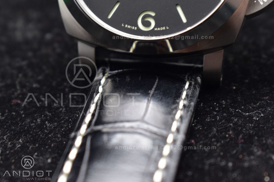 PAM1312  VSF 1:1 Best Edition Black Dial on Black Leather Strap P.9010 