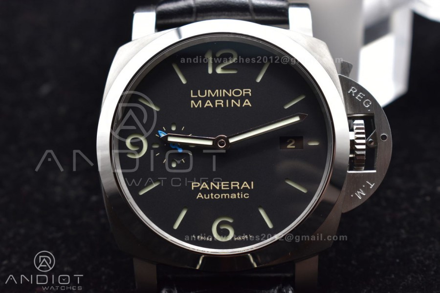 PAM1312  VSF 1:1 Best Edition Black Dial on Black Leather Strap P.9010 